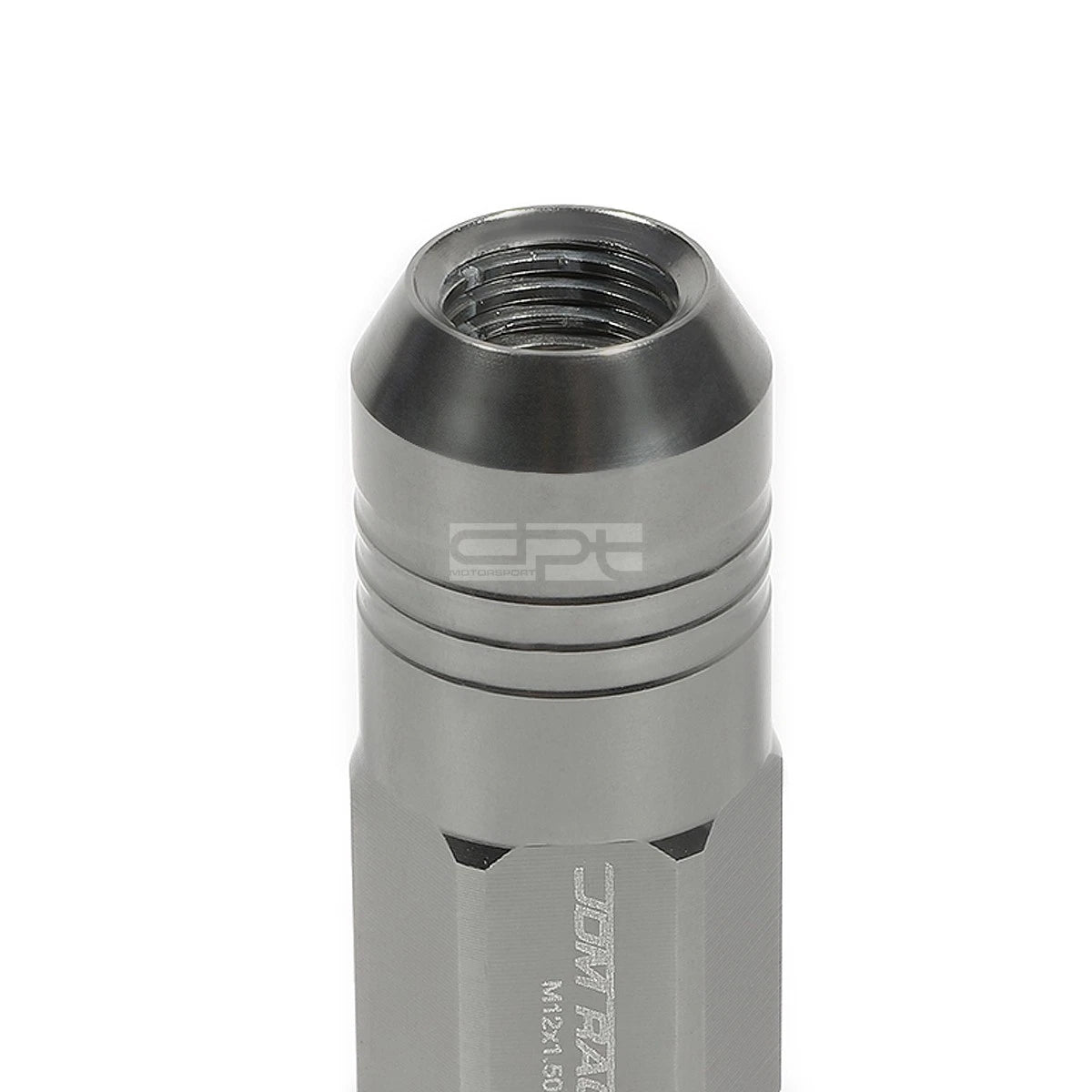 Set of 20 Closed End M12x1.5 50mm Tall Gun Metal Aluminum Lug Nuts + Adapter