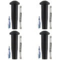 Set of 4 NGK Iridium IX Spark Plugs & Denso Coil Boots for Ford Focus Mazda 3 (L4)