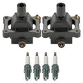 Set of 2 Ignition Coils & 4 G-Power Spark Plugs for Mercedes W202 C230 (1997–1998)