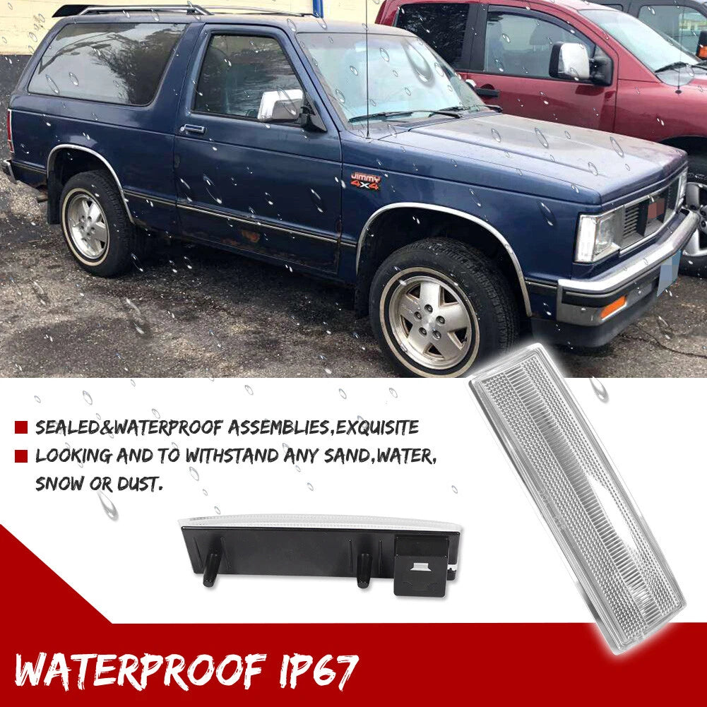 2X Clear Lens Side Corner Marker Lights for Chevy S10 GMC Jimmy S15