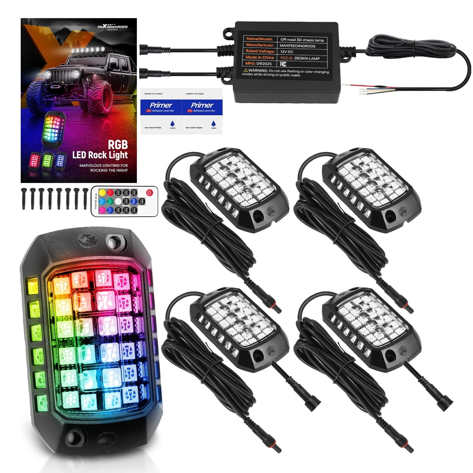 Set of 4 RGB LED Rock Lights for Ford F-150 F-250