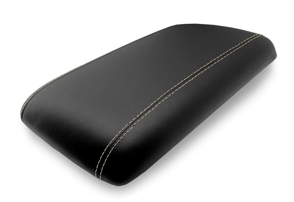 Leather Console Lid Armrest Cover for Ford Expedition (2003–2006) Beige Stitch