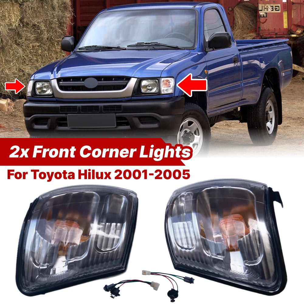 2X Front Corner Signal Lamp Repeater Indicator Lights for Toyota Hilux (2001–2005)