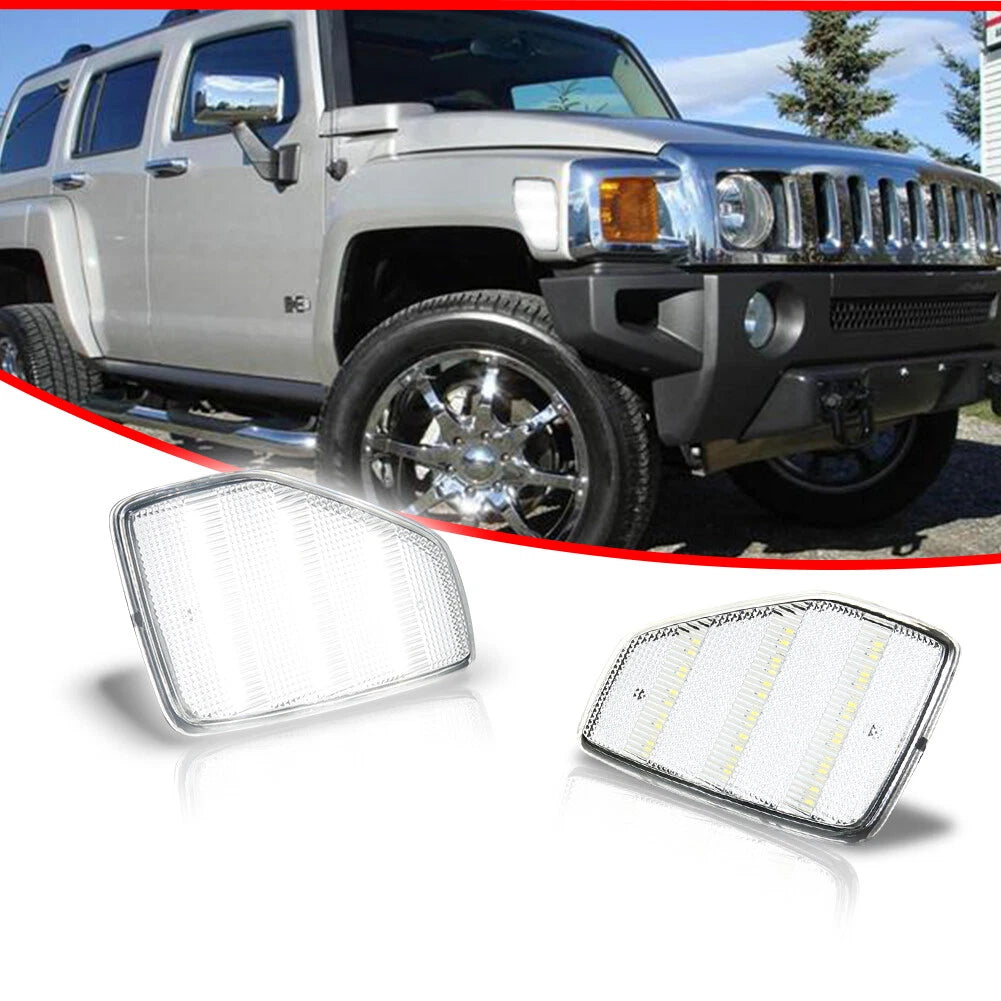 Clear White Fender Side Marker Lights for Hummer H3, H3T (2005–2010)