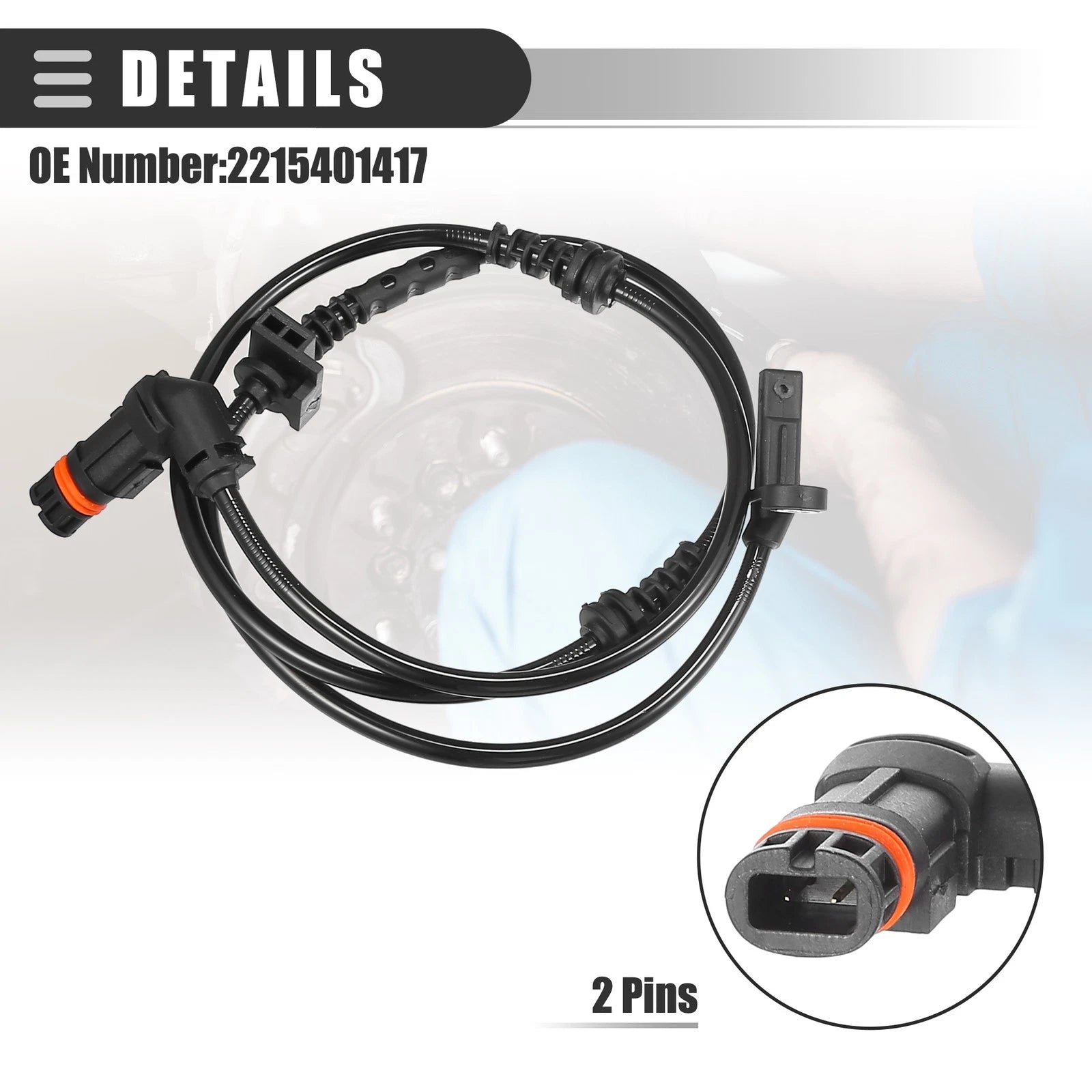 2X ABS Sensor for Mercedes-Benz CL500 (2000–2006) No. 2215401417