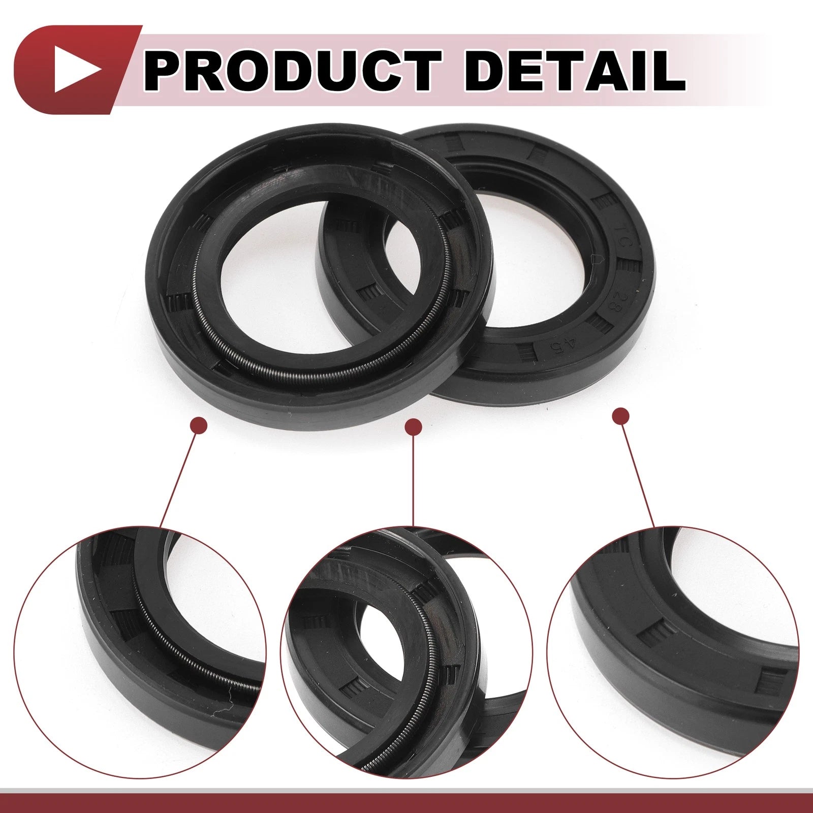 Set of 5 Rotary Shaft Oil Seals 28x45x7mm Nitrile Rubber 672668828434