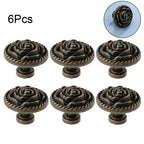 6X Flower Shape Drawer Knob Pull Handle for Kitchen Cabinet (Vintage)