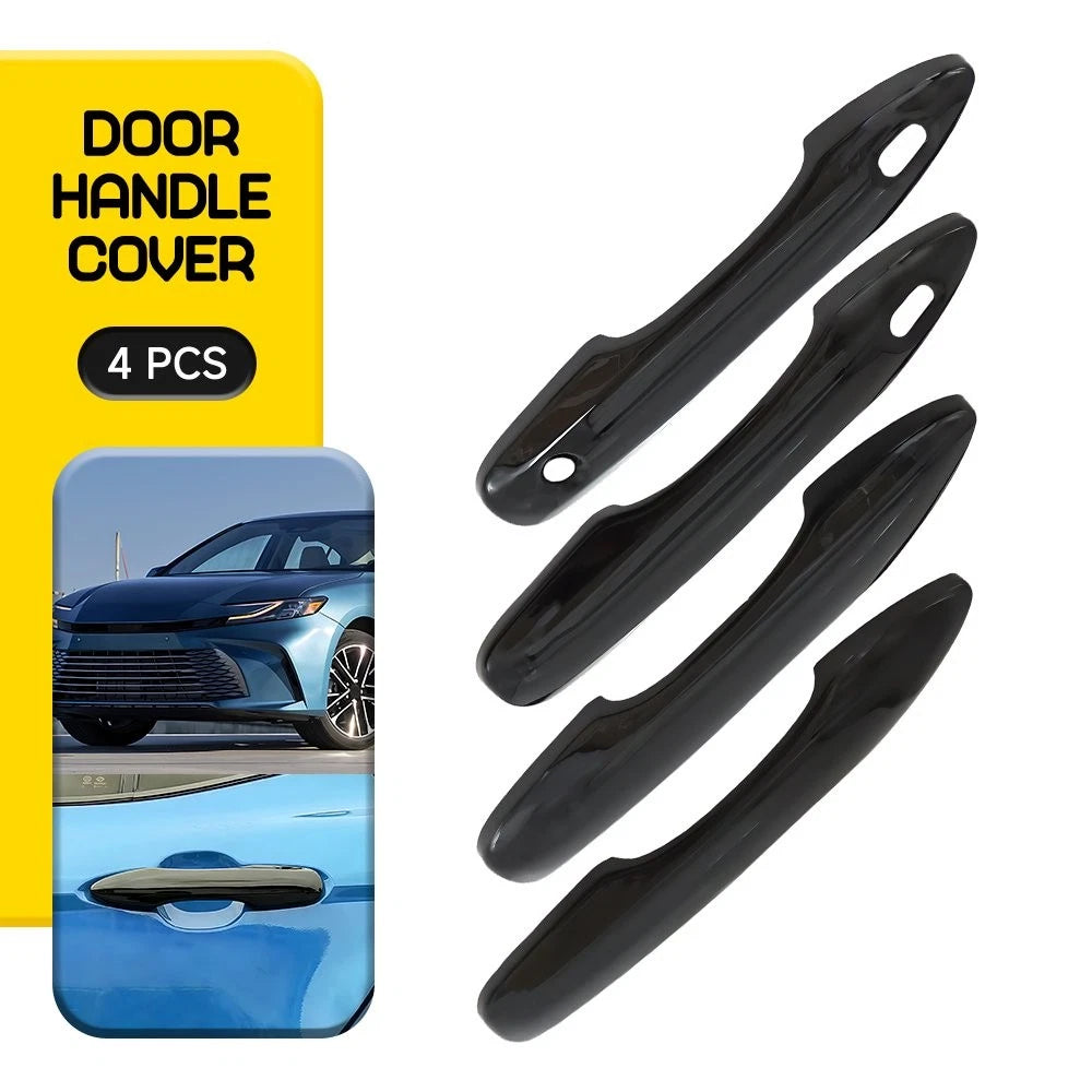 4X Exterior Door Handle Cover Gloss Black for Toyota Camry (2018–2025)