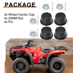 4x Wheel Center Cap W/Nut Kit for Honda Rancher Rubicon