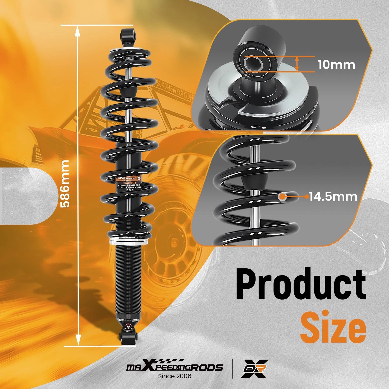 Rear Gas Shock Strut Absorbers for Polaris Ranger Crew XP 1000 (2019–2023) 7044876