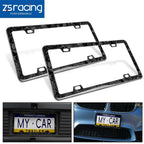 Set of 2 Forged Carbon Fiber License Plate Frame Covers for Universal Fit