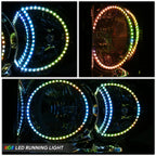 2X Chrome Amber LED Halo Ring RGB Headlight Lamps for Dodge Ram 1500-3500 (2006–2009)