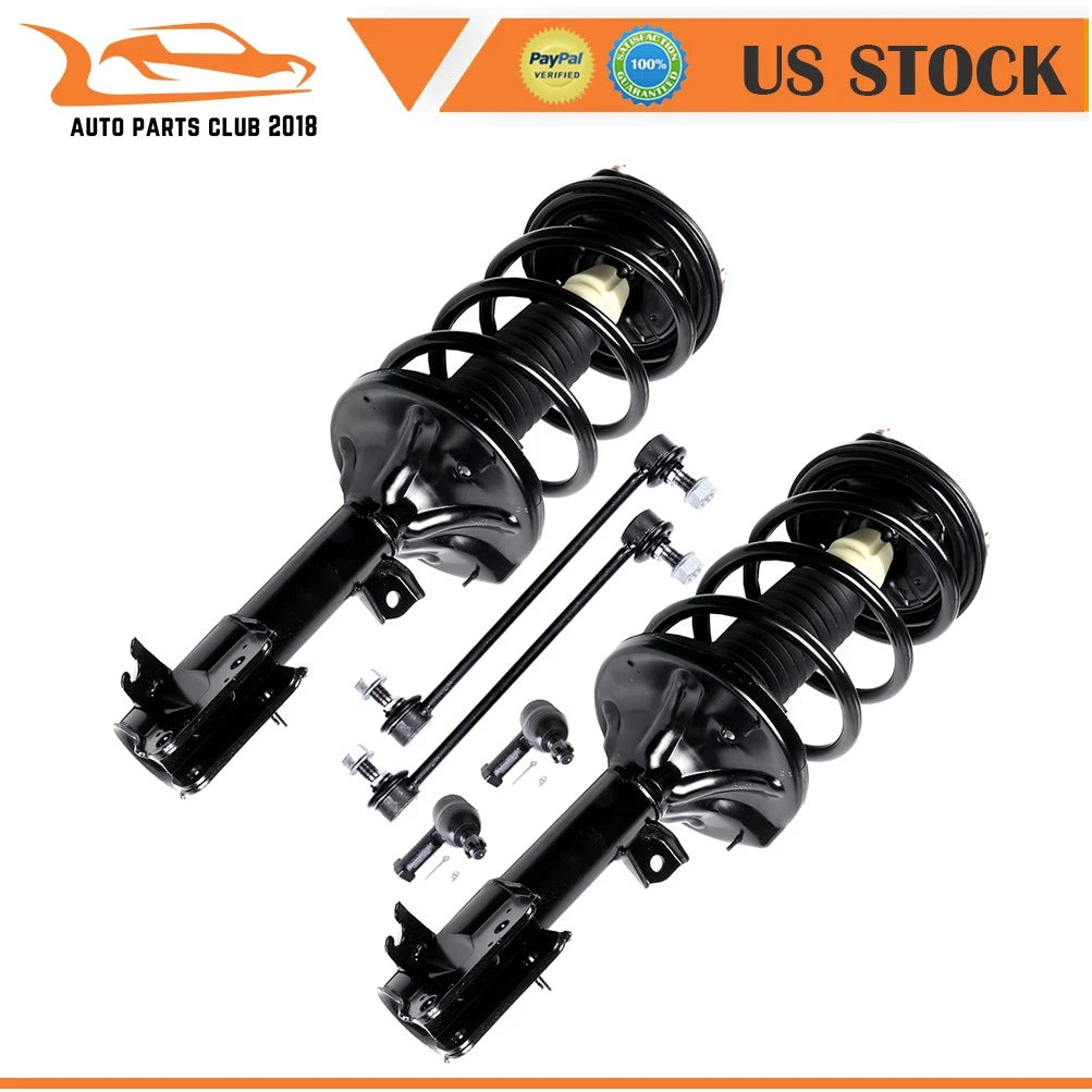 Set of 6 Front Struts Tie Rod Sway Bar Link for Hyundai Santa Fe (2001–2006)