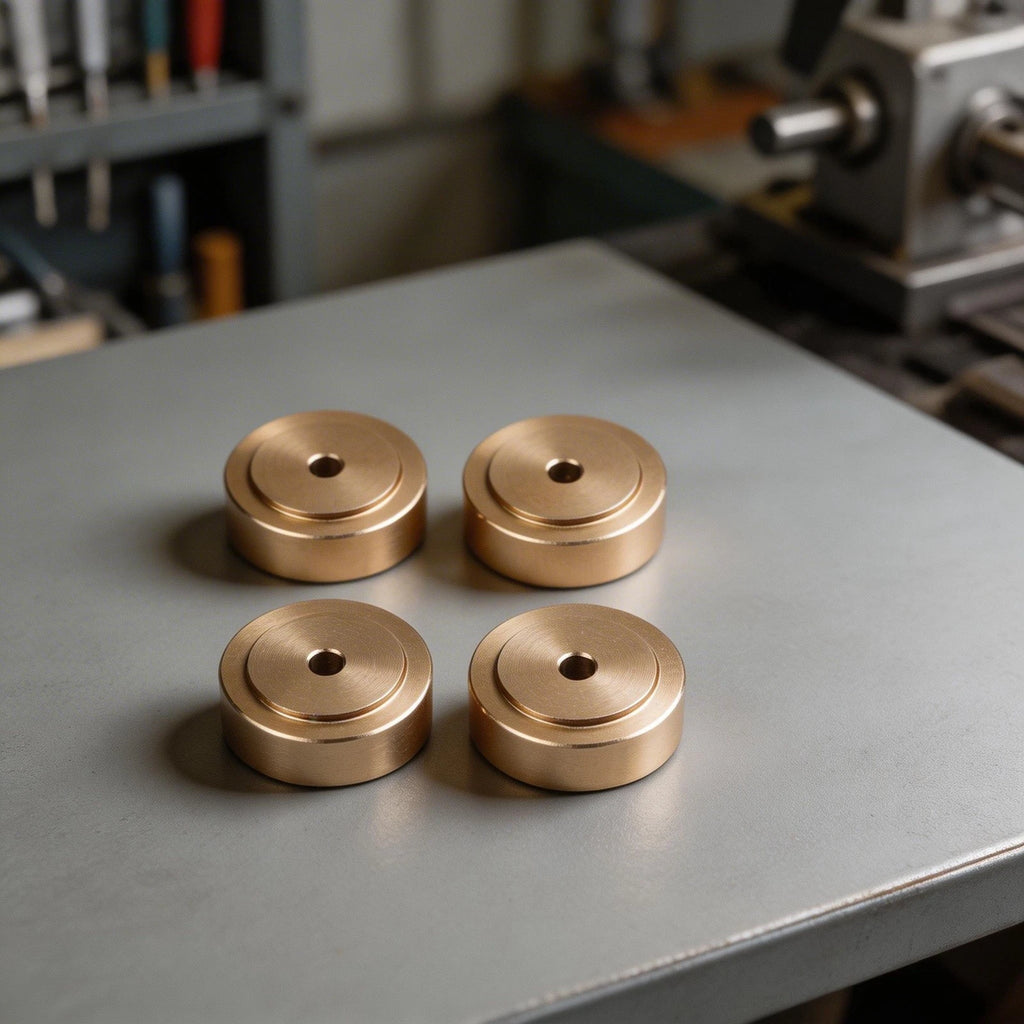 4X Brass Gold Board Feet with Non-Slip Pads for Wooden Chopping Boards