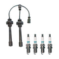 Denso 5mm Wire Set & 4 IridiumTT Spark Plugs for Chrysler Mitsubishi L4 (0.04)