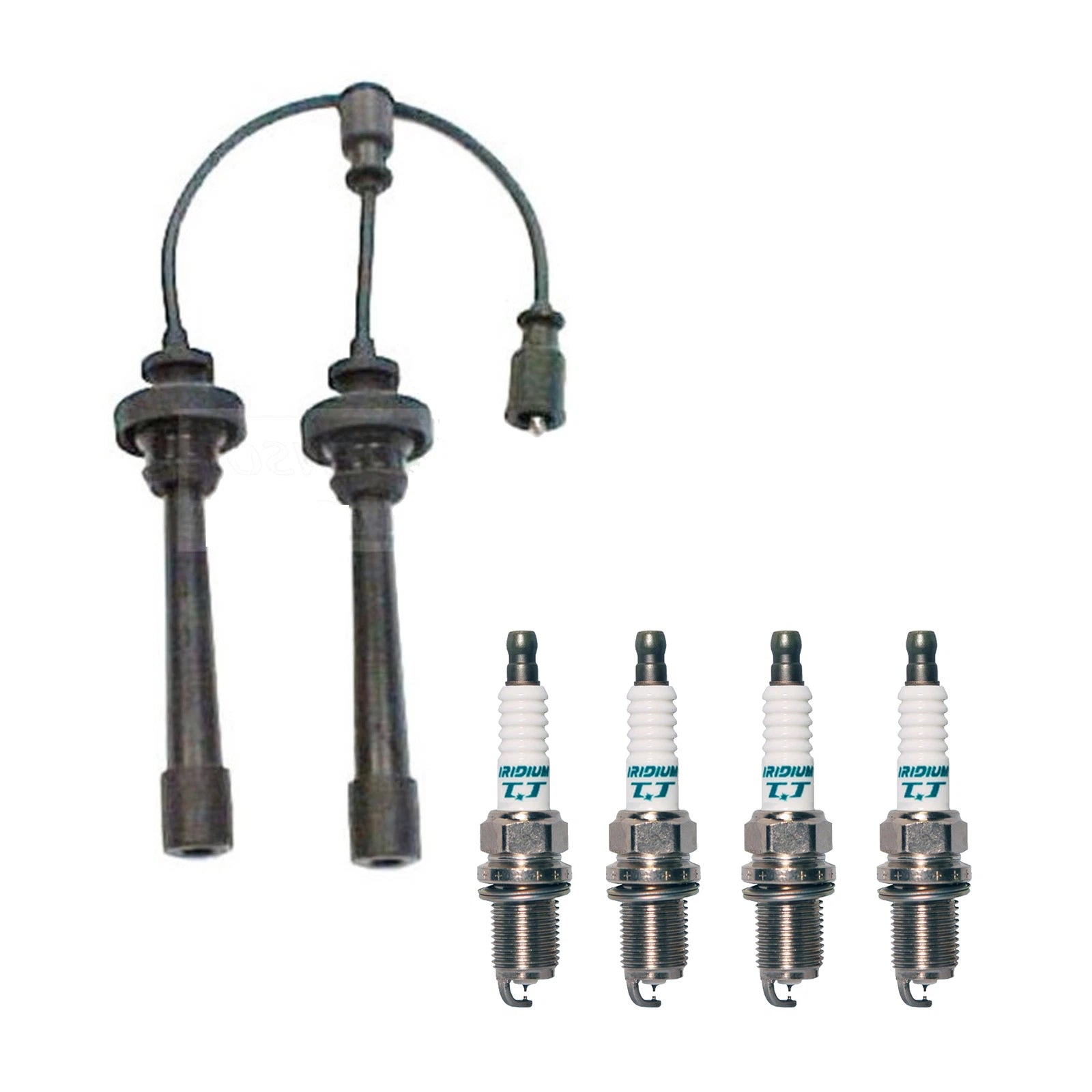 Denso 5mm Wire Set & 4 IridiumTT Spark Plugs for Chrysler Mitsubishi L4 (0.04)