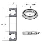 Deep Groove Ball Bearing P5 for Scooter Skateboard Wheel (35x55x10mm)