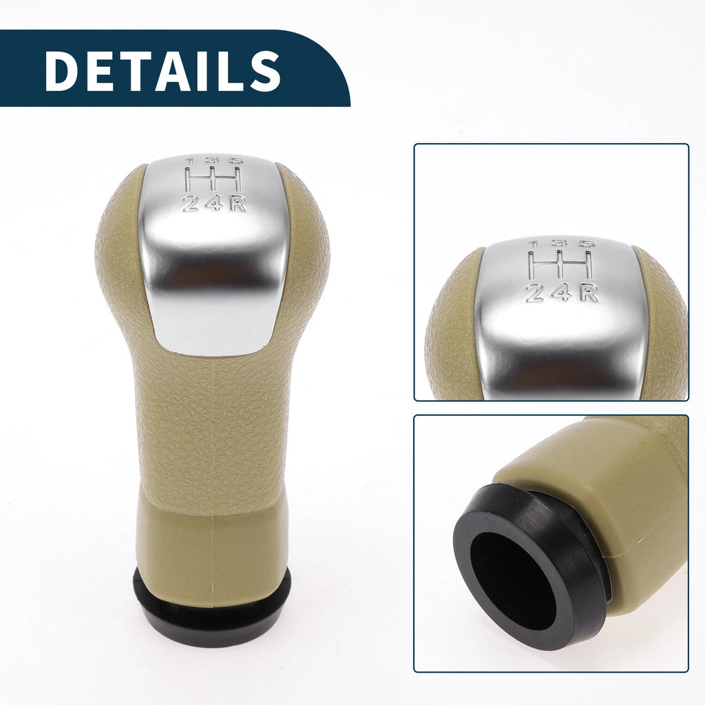 5 Speed Manual Gear Shifter Knob for Nissan Qashqai (2006–2013) Beige Plastic