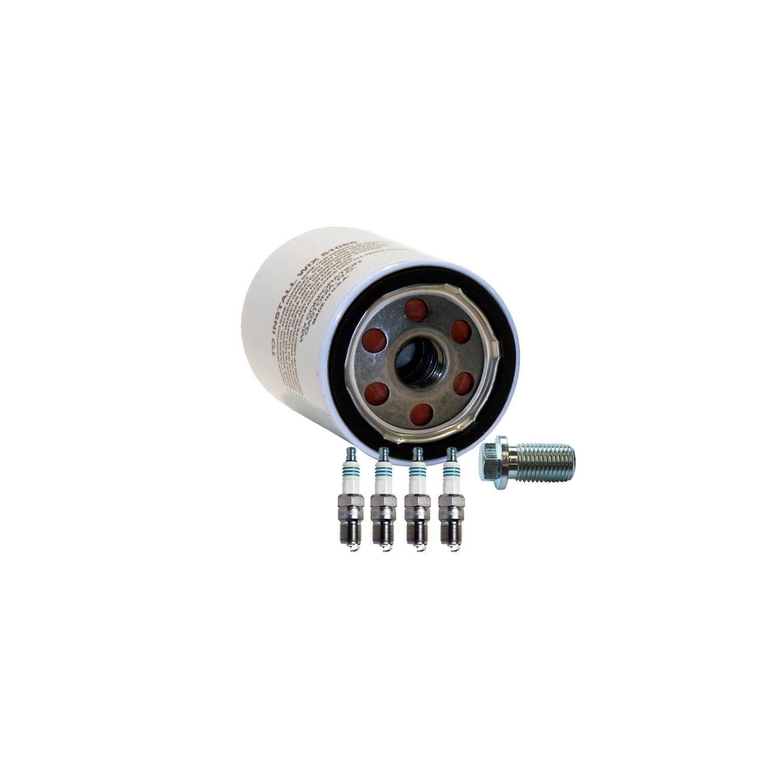Set of 4 Iridium Power Spark Plugs & Wix Engine Oil Filter for W201 190E (1982–1993)