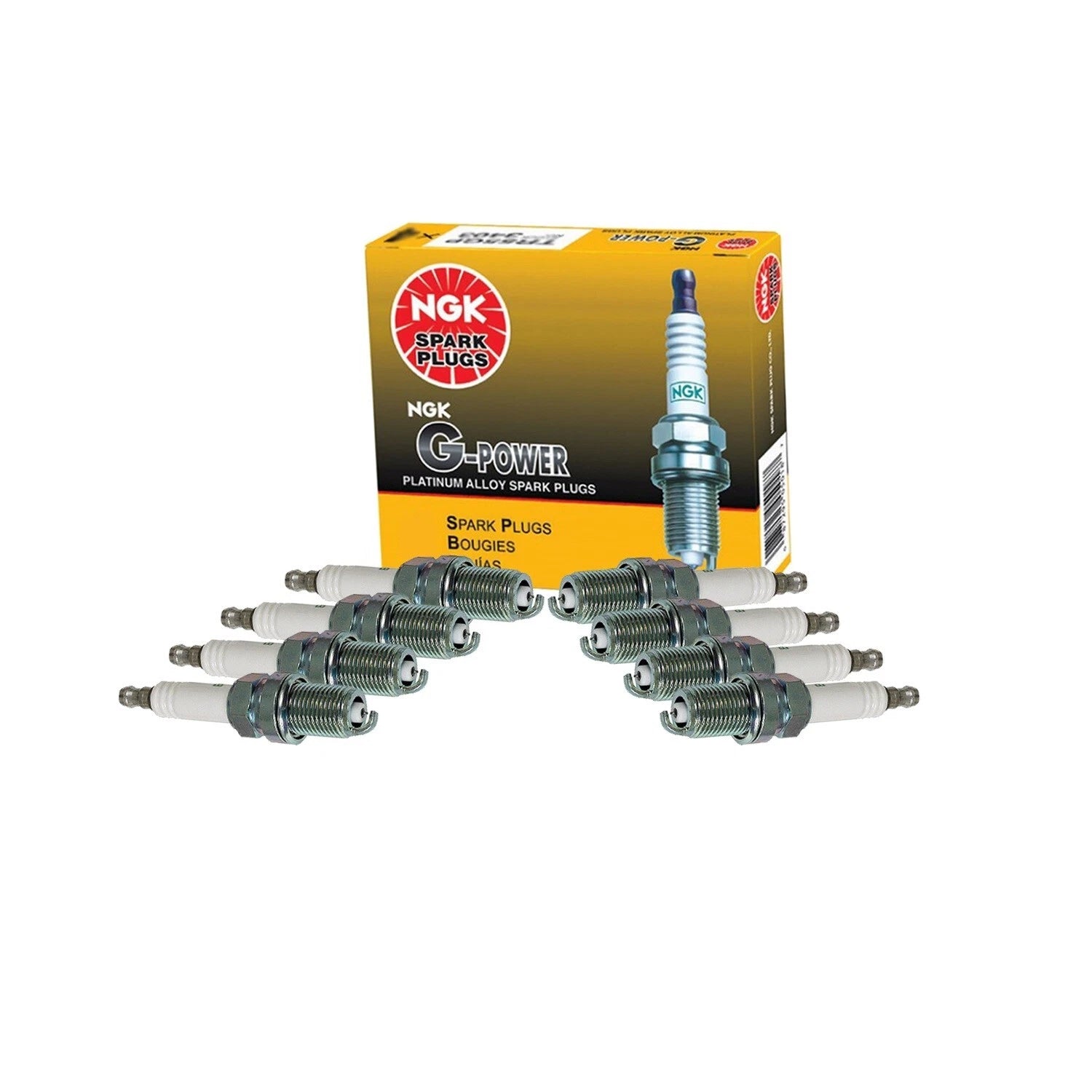 Set of 8 NGK G-Power Platinum Spark Plugs (Gap 0.040) for