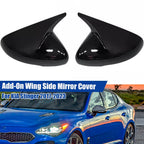 2X Gloss Black Horn Style Side Mirror Cap Cover for KIA Stinger (2017–2023)