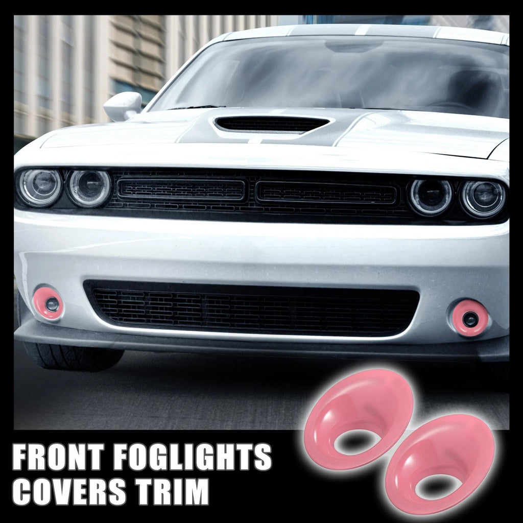 2pcs ABS Front Foglight Covers Trim for Dodge Challenger (2015–2020) Pink
