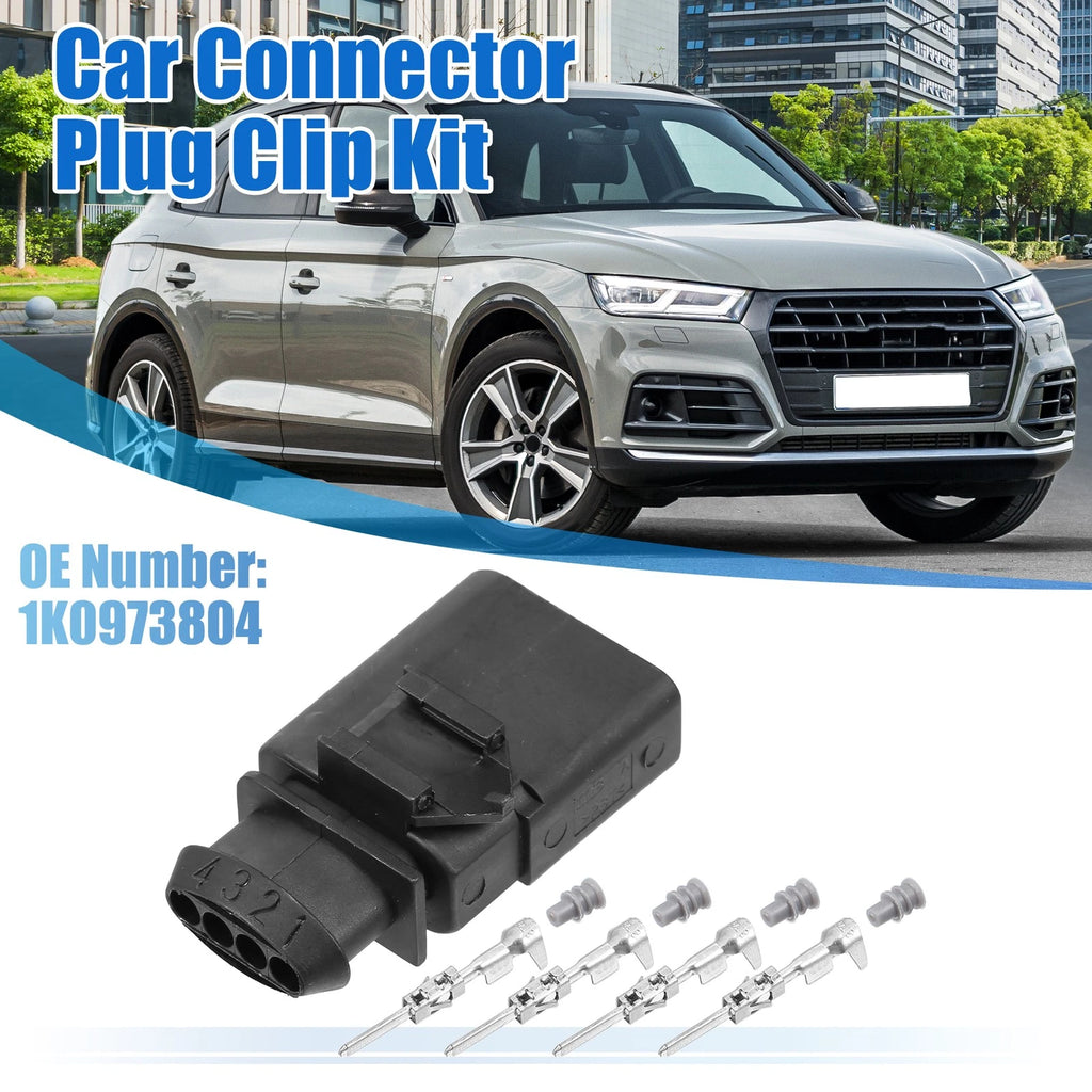 Set of 4 4 Pin Sealed Male JPT Connector Adapter Plugs for VW Audi (No. 1K0973804)