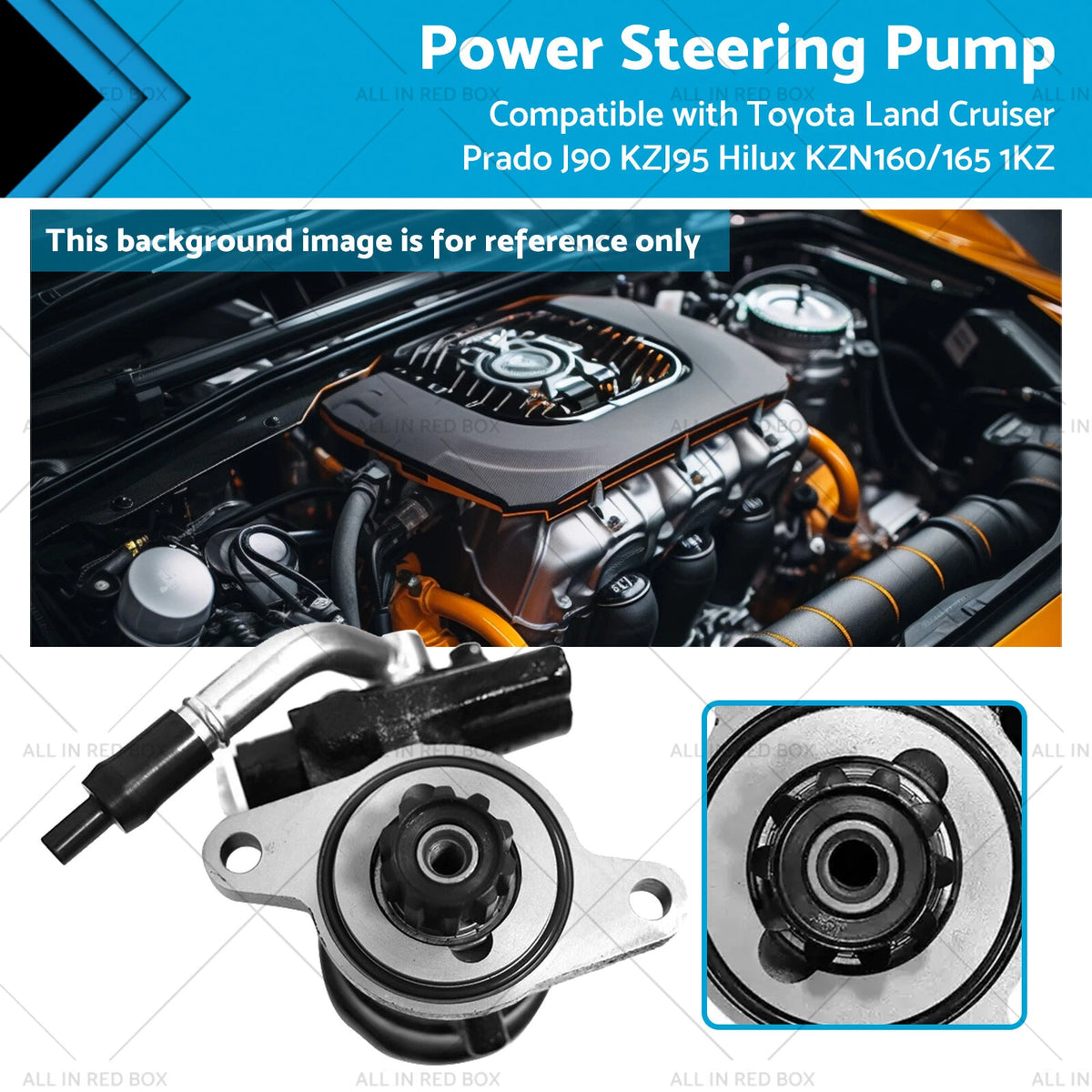 Power Steering Pump for Toyota Land Cruiser Prado J90, Hilux KZN160/165