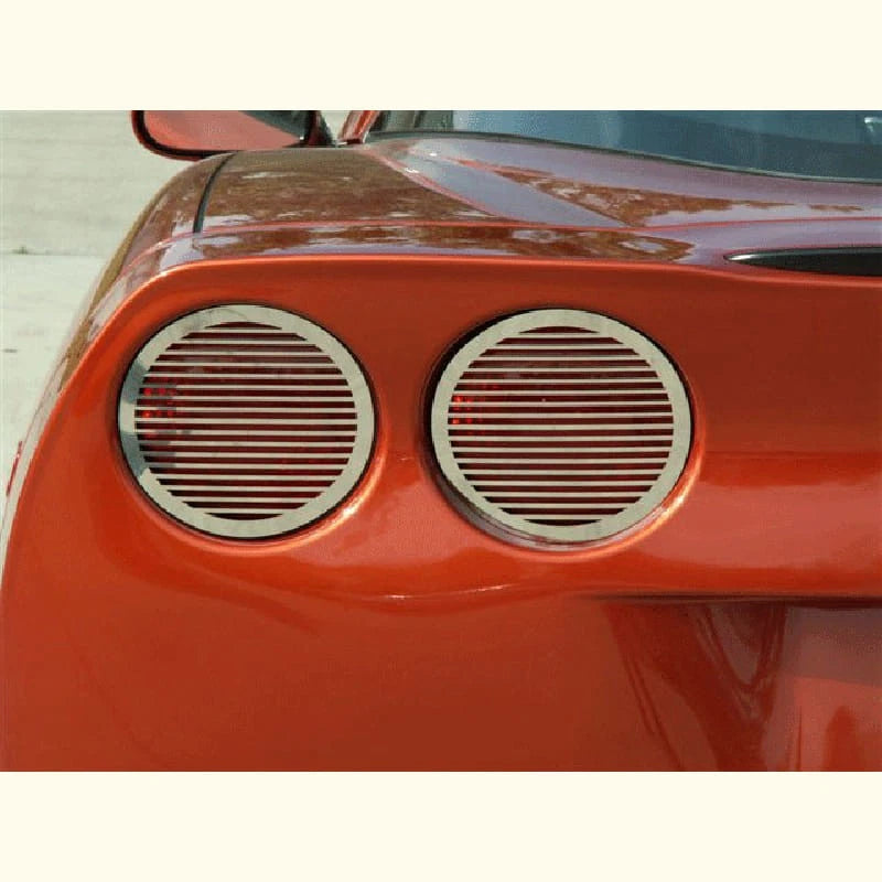 Tail Light Covers Polished Stainless Steel Billet Style for Chevy Corvette (2005–2013)