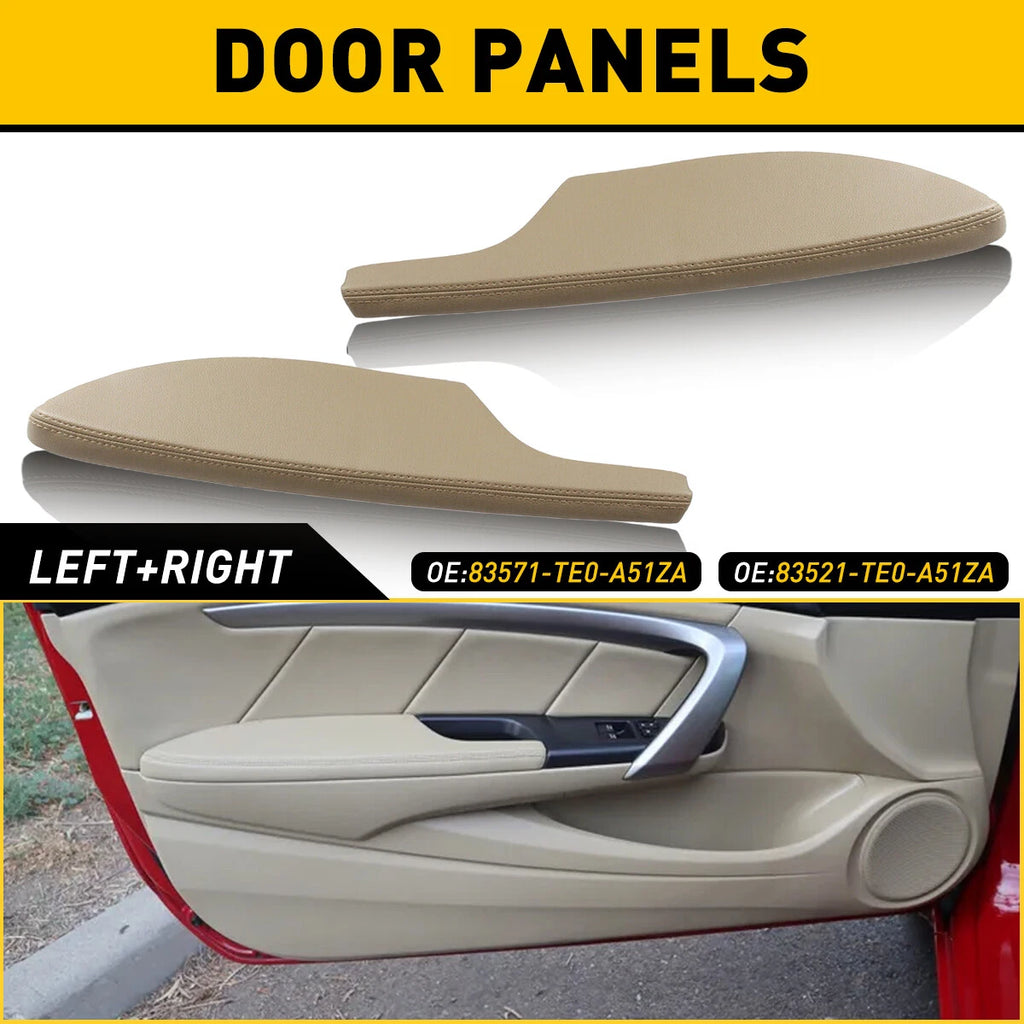 Set of 2 Beige Leather Door Arm Rests for Honda Accord Coupe (2008–2012)