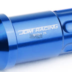 20 PCS Open End M12x1.25 50mm Tall Blue Aluminum Lug Nuts + Lock Key