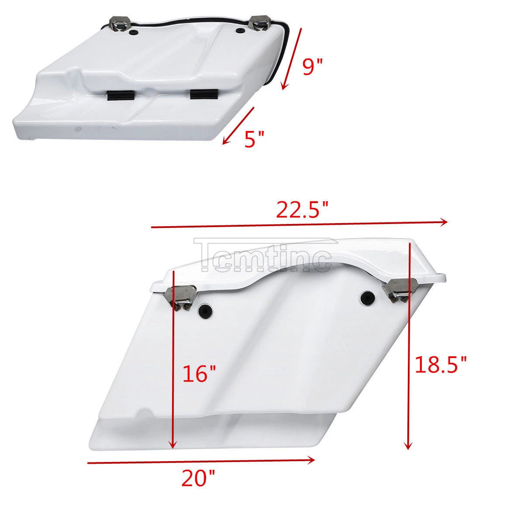 5" Stretched Saddlebags Lids Latch for Harley Touring Road Glide (1993–2013)