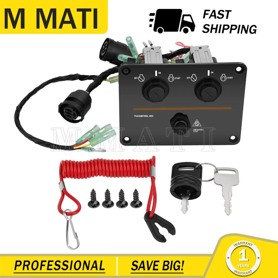 Top Twin Dual Key Switch Assembly Panel for Yamaha (6K1-82570-08, 6K1-82570-13-00)