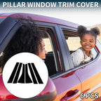 6 Pcs Door Pillar Window Trim for Honda Fit (2009–2012) Black
