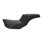Black Driver Passenger Seat for Harley Dyna Street Bob Fat Bob (2006–2017)