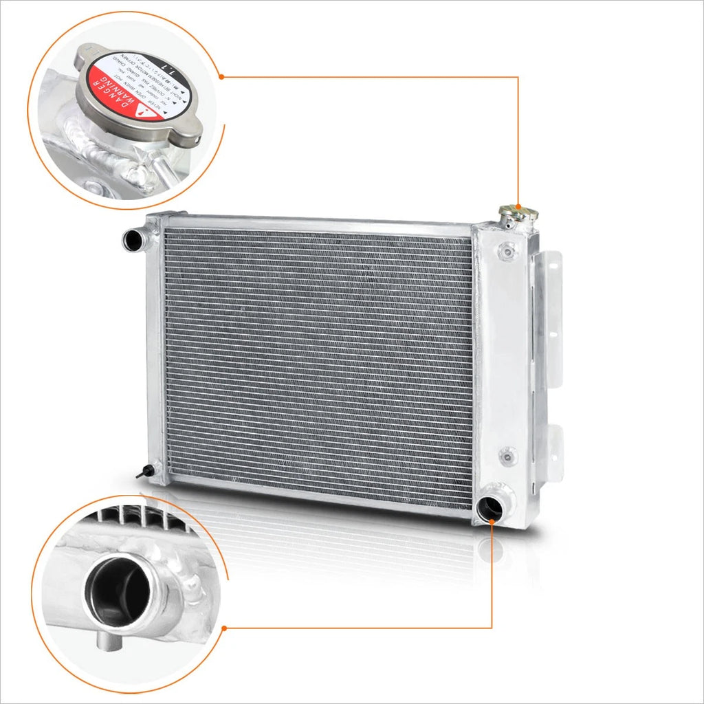 3-Row Aluminum Racing Radiator for Chevy Camaro/Pontiac Firebird (1967–1969)