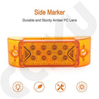 2X 6.1" Amber Side Marker Tail Light 12V 13 LED Universal