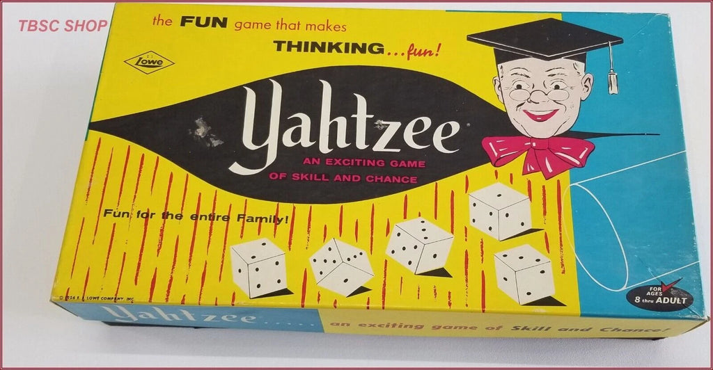 Vintage Yahtzee Game Box #950 for E.S. Lowe Co. (1956)