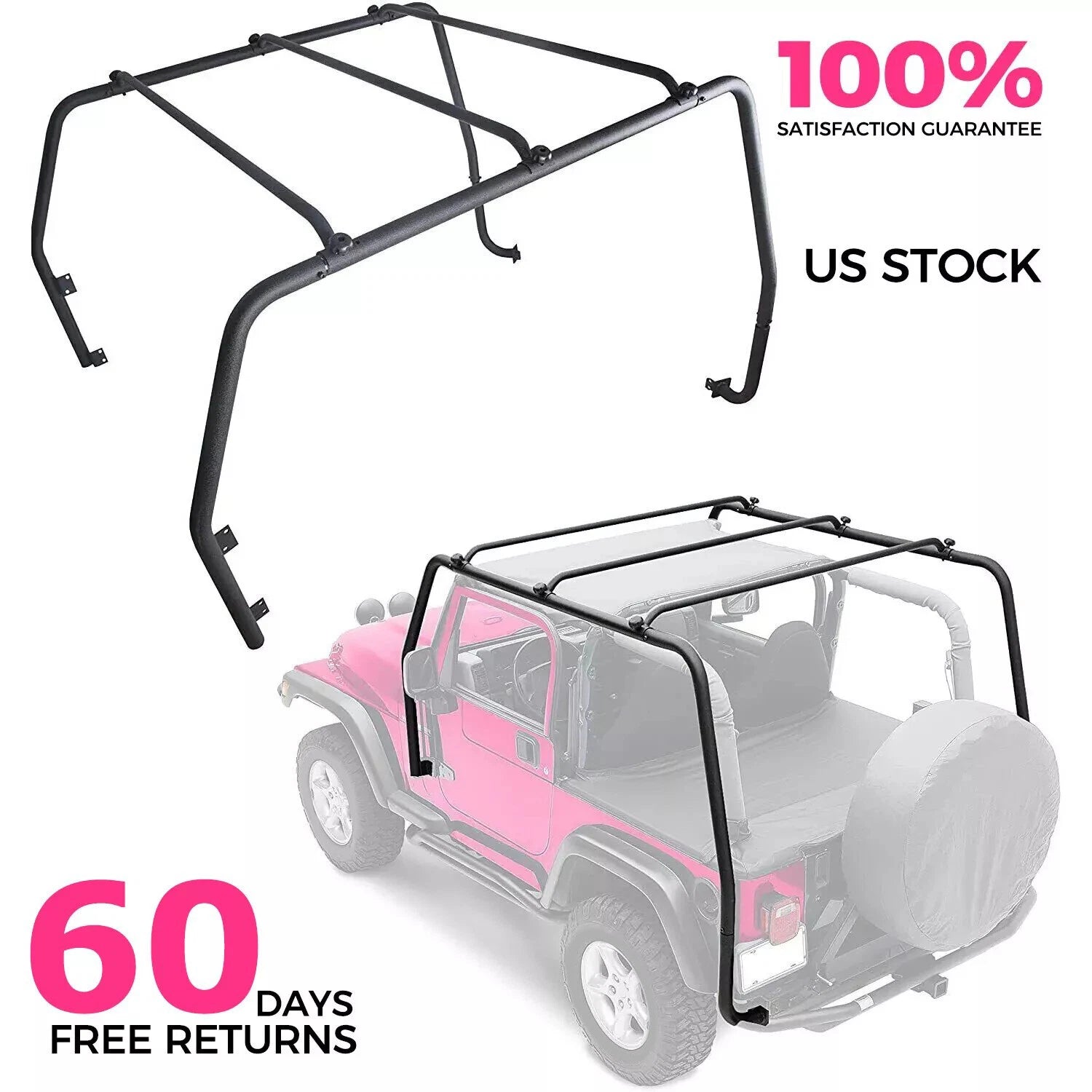 Roof Rack for Jeep Wrangler TJ Rubicon (1997–2006) Replace 76713 Textured Black