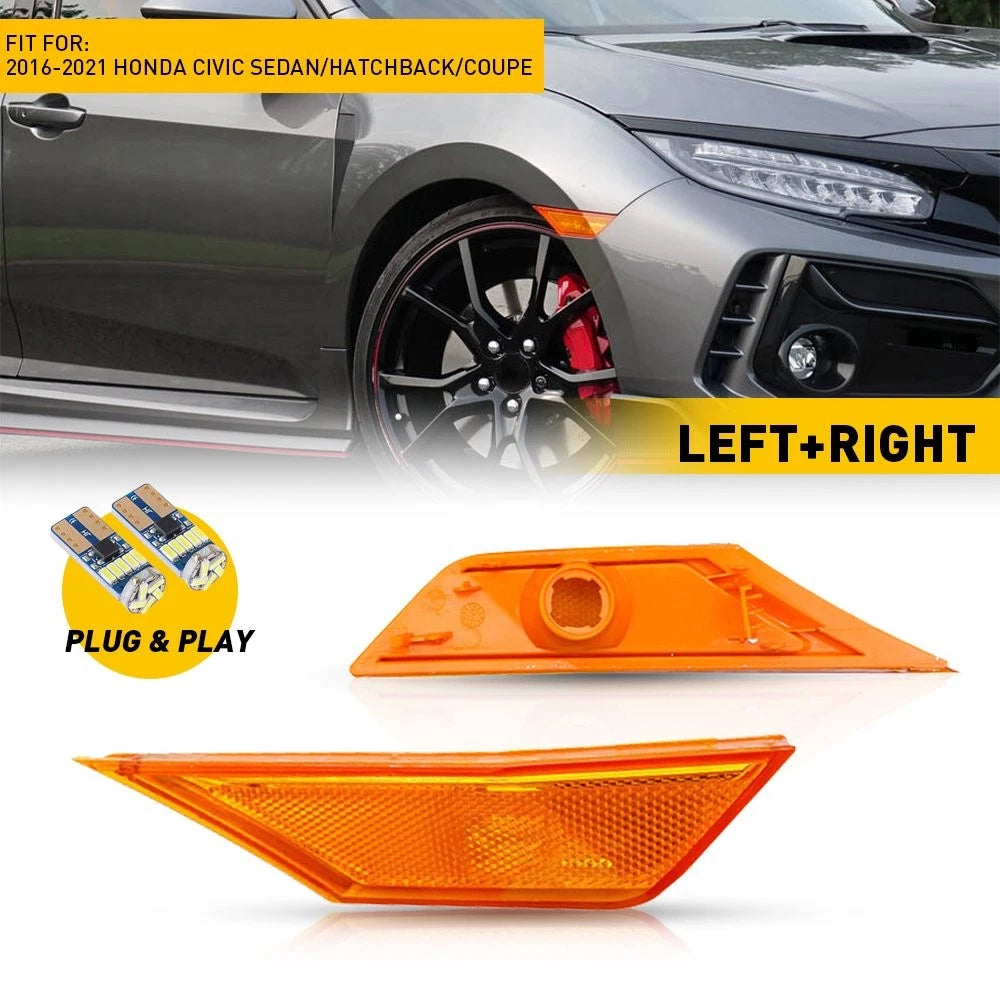 LED Side Marker Lights for Honda Civic Sedan/Hatchback/Coupe (2016–2021)