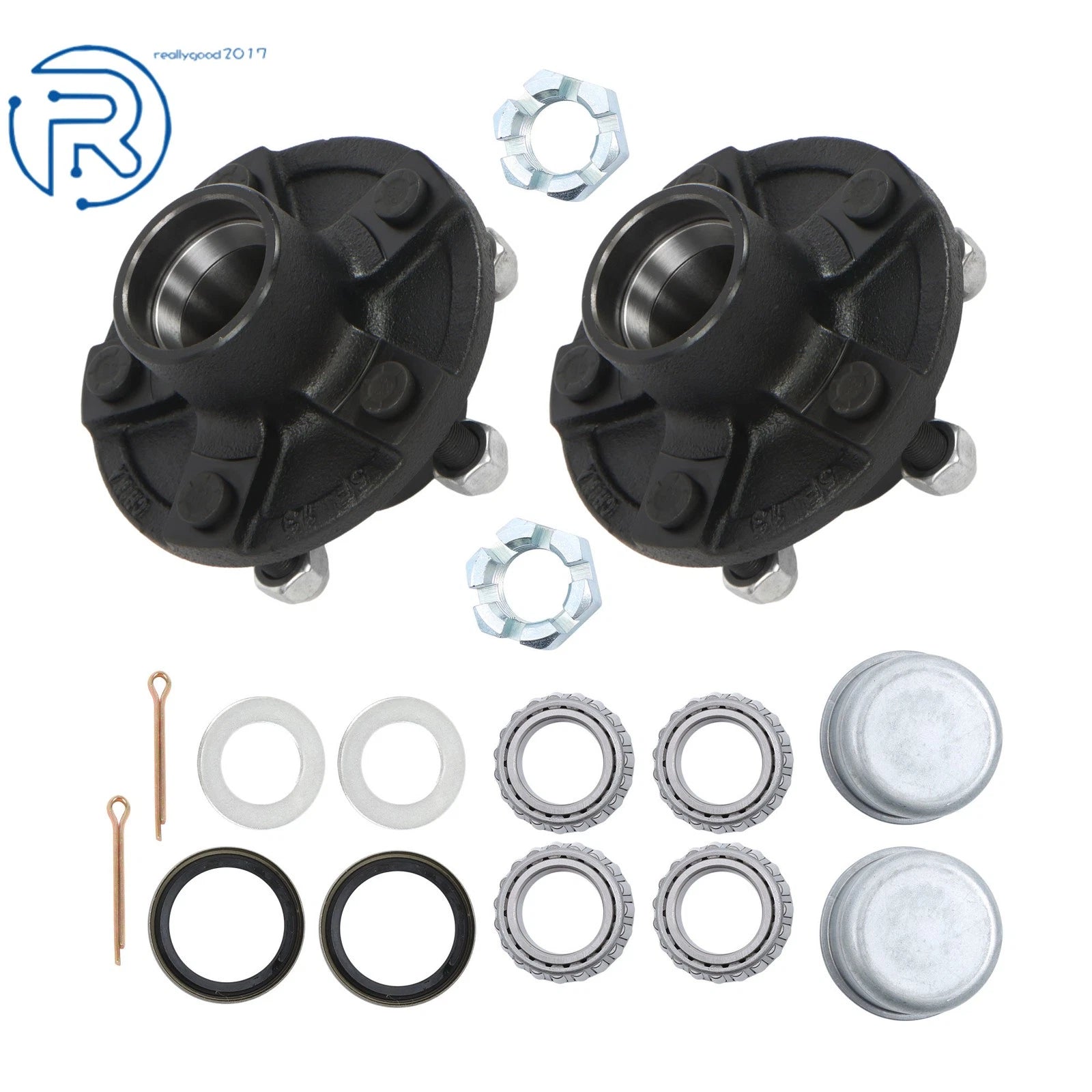 Set of 2 Idler Hub Kits for Trailer 2000 lbs Axle 5 Lug 5 on 4.5" Bolt Circle
