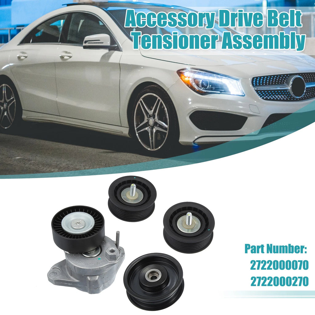 Accessory Drive Belt Tensioner Assy w/ 3 Pulley for Mercedes-Benz (NO.2722000070)