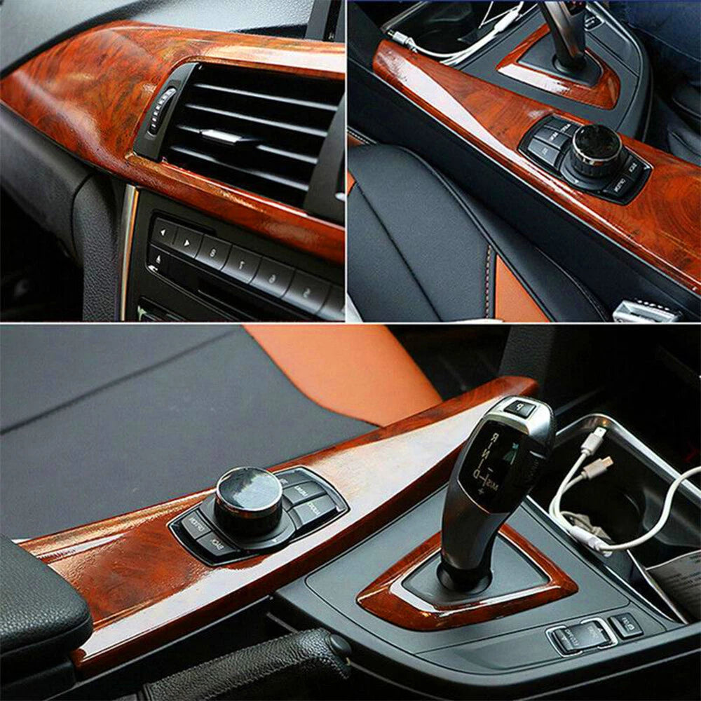 Wood Grain Textured Vinyl Wrap for Car Interior (Universal Fit)