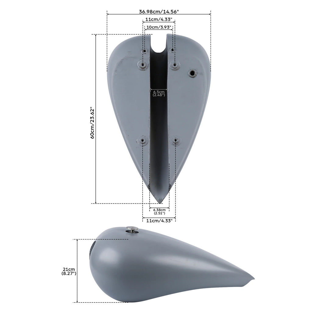 5" Stretched Fuel Gas Tank for Harley Custom Choppers (Fits )