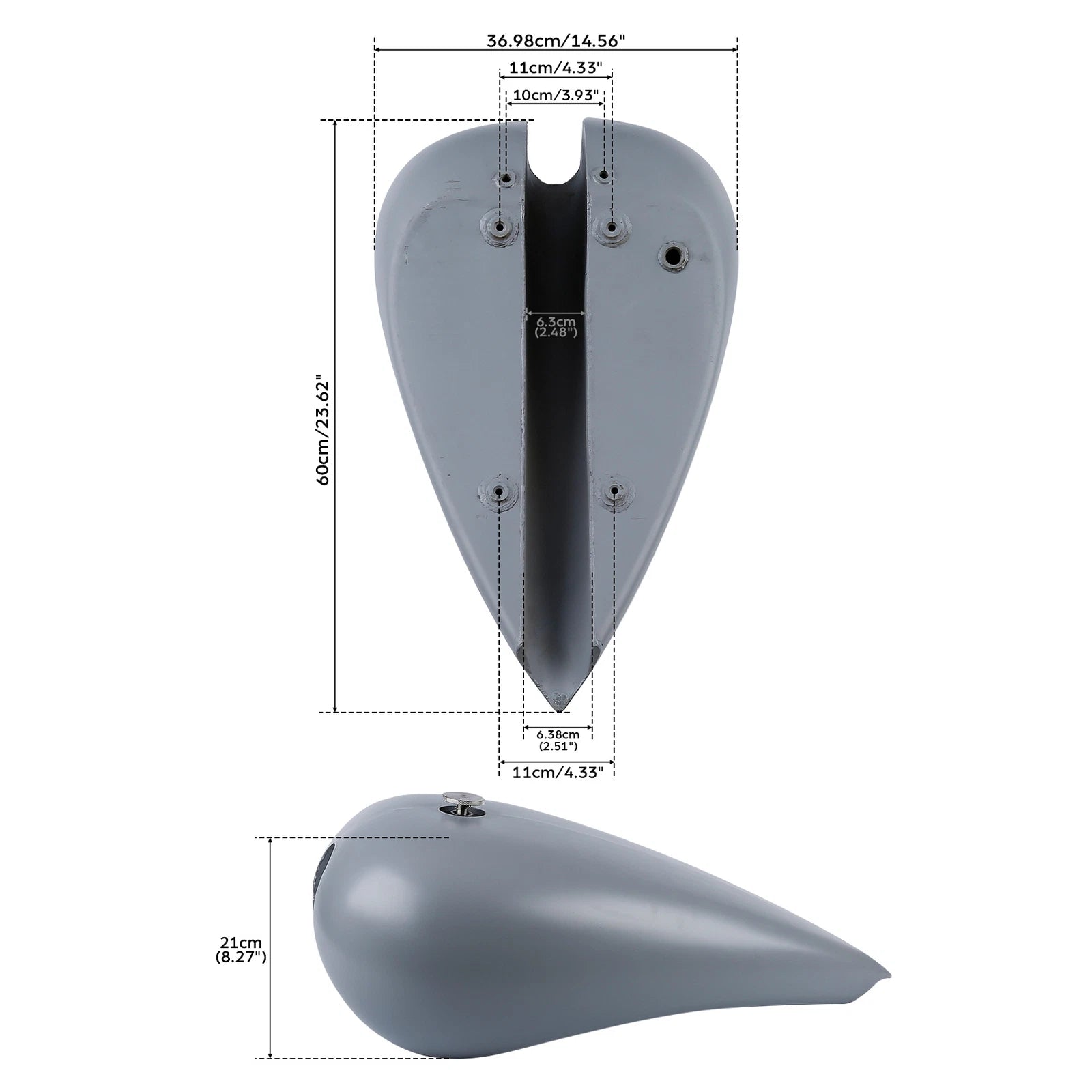 5" Stretched Fuel Gas Tank for Harley Custom Choppers (Fits )