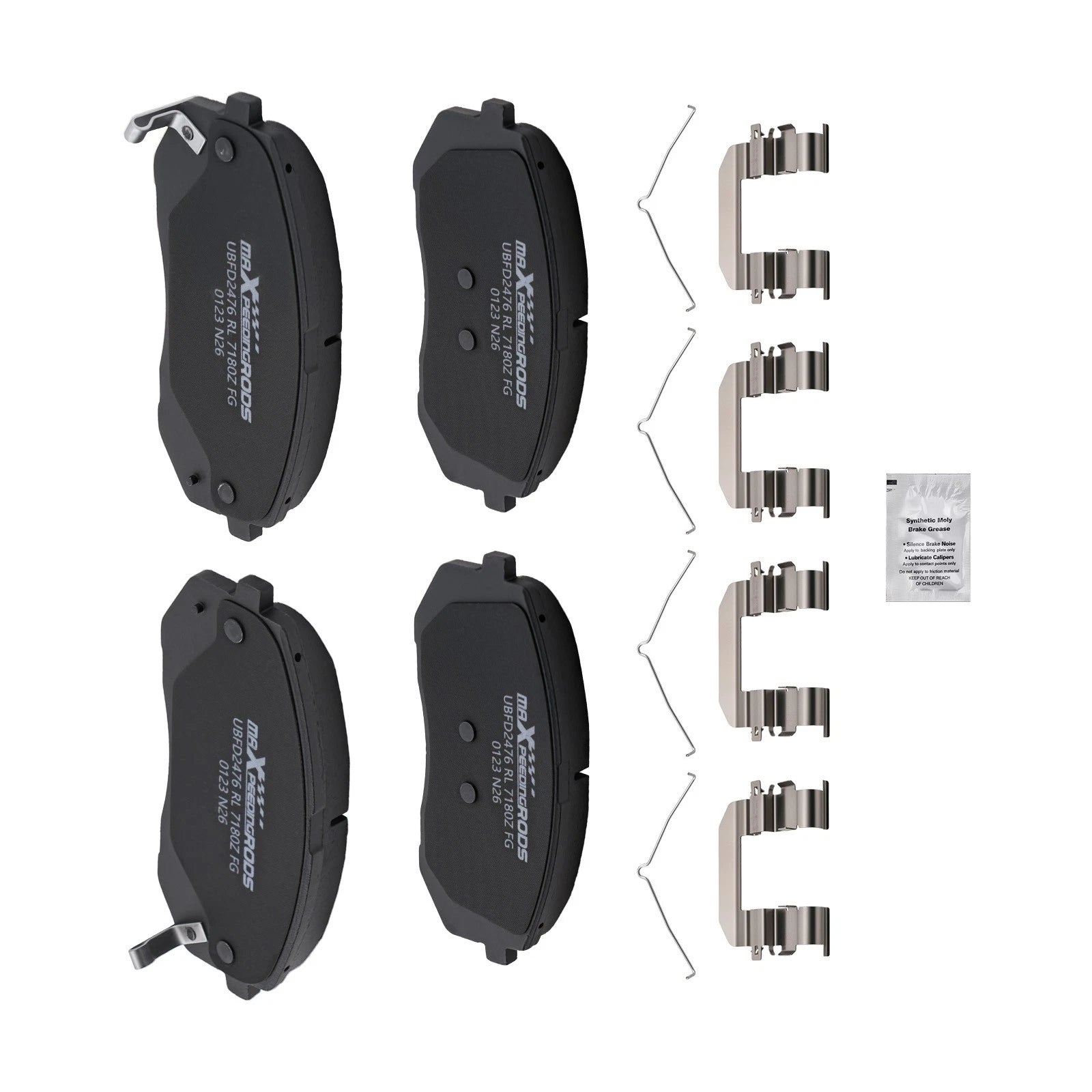 Set of 4 Front Ceramic Brake Pads for Hyundai Sonata (2015–2019) D1826