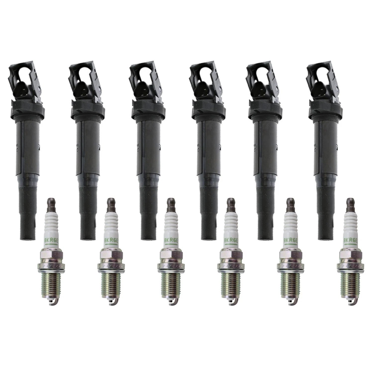 Set of 6 Ignition Coils & NGK V-Power Spark Plugs for BMW E46 E60 E83 E53 E85