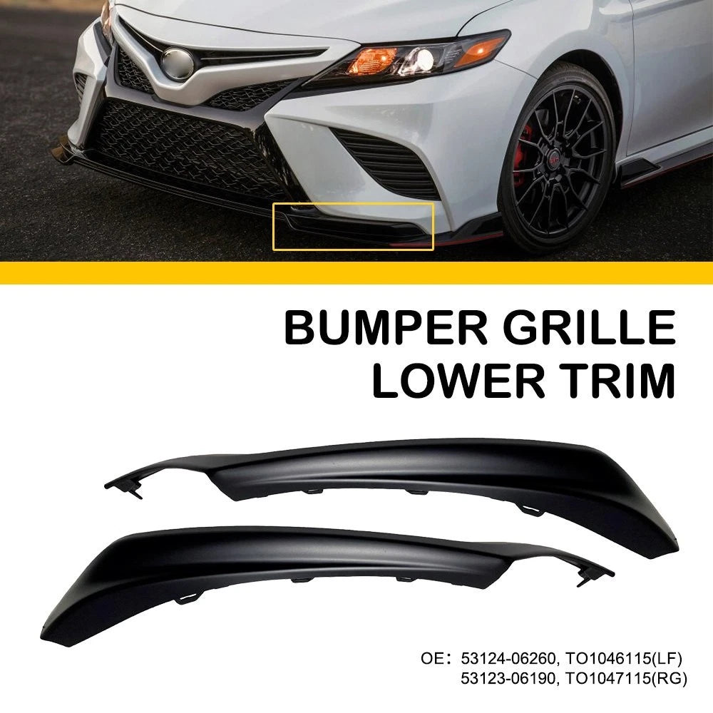 Set of 2 Front Lower Bumper Grille Moldings for Toyota Camry XSE SE (2021–2023)