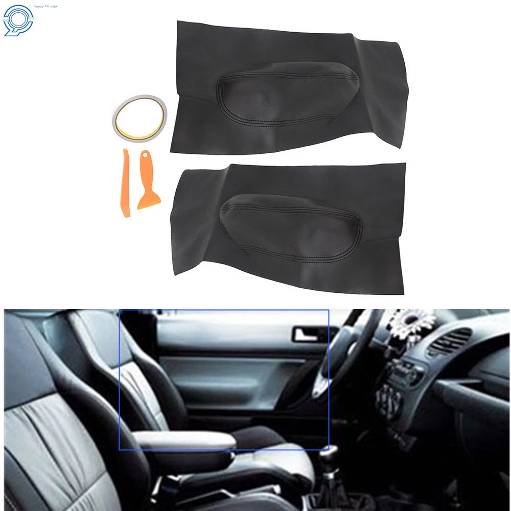 Pair Door Panel Insert Card Leather Cover for Volkswagen Beetle (1998–2010)
