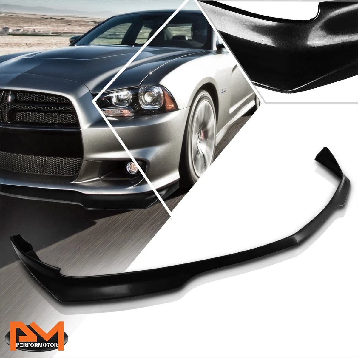 RA Style Matte Black Front Bumper Lip Spoiler for Dodge Charger (2011–2014)